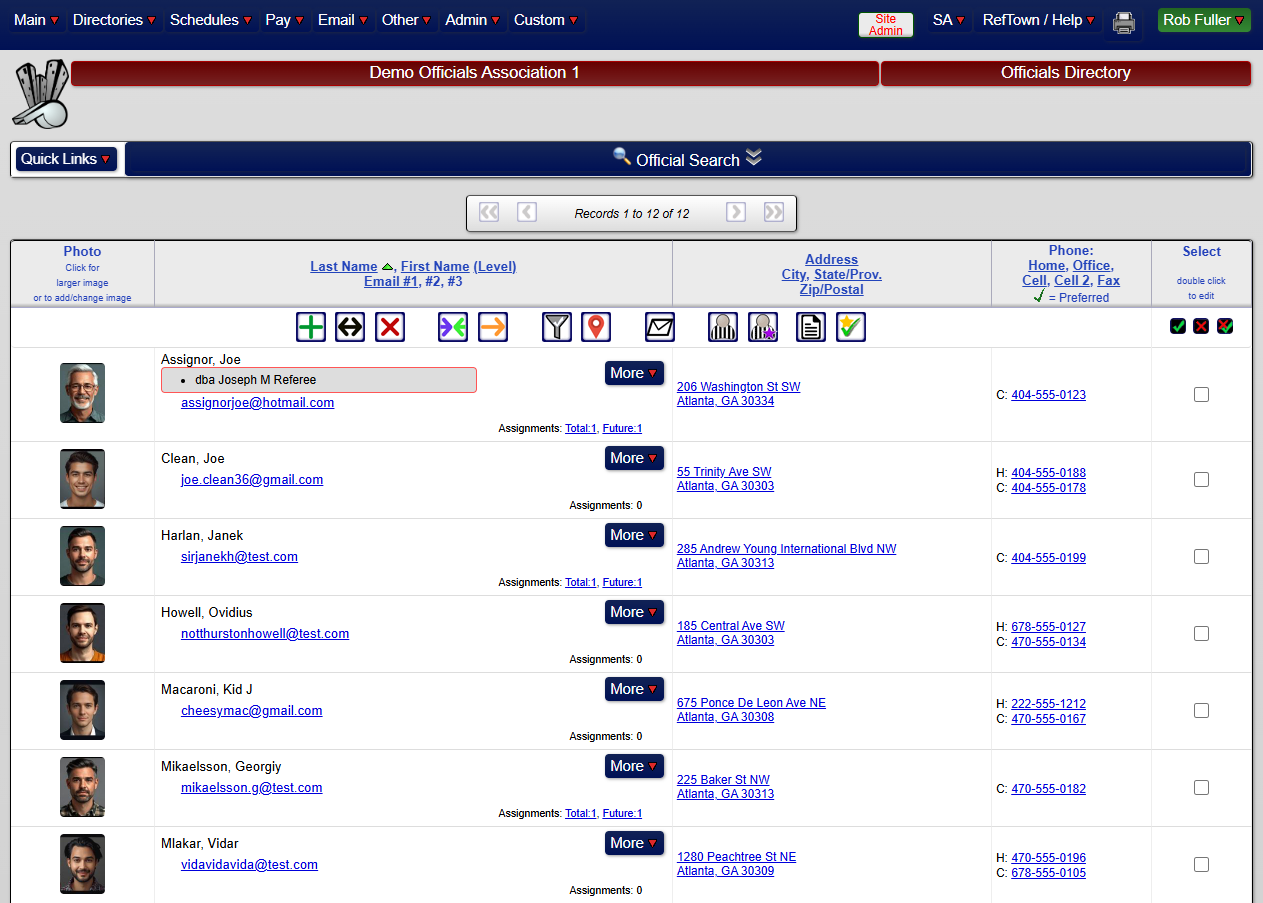 RefTown Dashboard